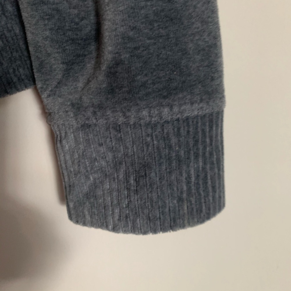 Lauren Ralph Lauren Velour Cotton Dark Gray Zip Up Hoodie Size Petite Small - Picture 5 of 8